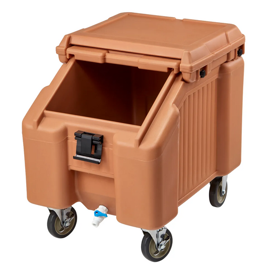 Cambro ICS100L157 100 lb SlidingLid ice caddy coffee beige