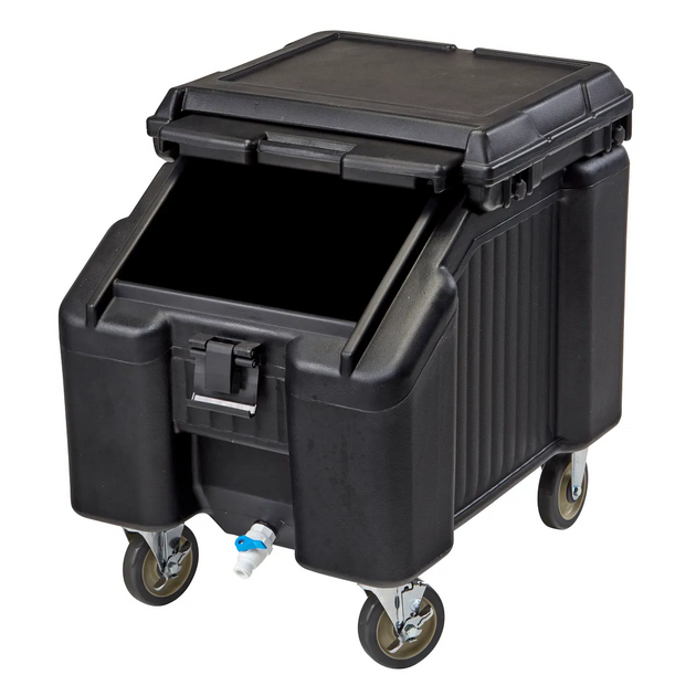 Cambro ICS100L4S110 100 lb SlidingLid ice caddy black