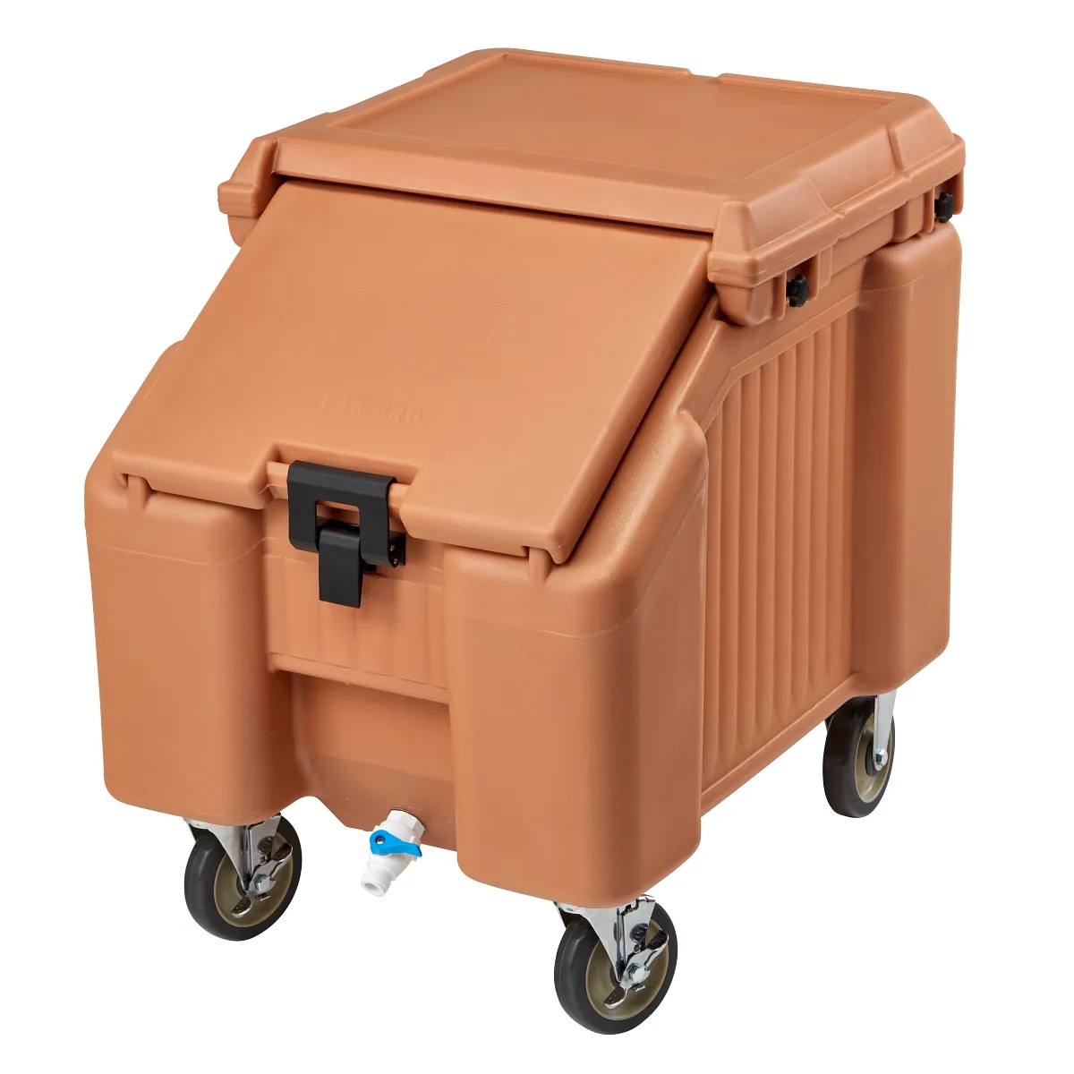 Cambro ICS100L4S157 100 lb SlidingLid ice caddy coffee beige
