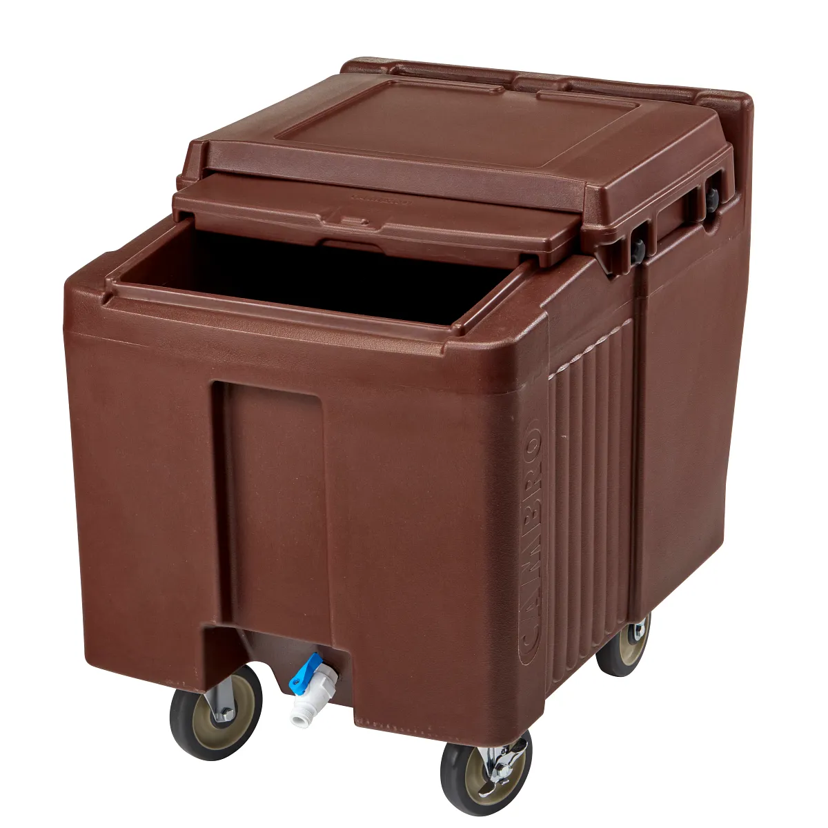 Cambro ICS125L131 125 lb SlidingLid ice caddy dark brown