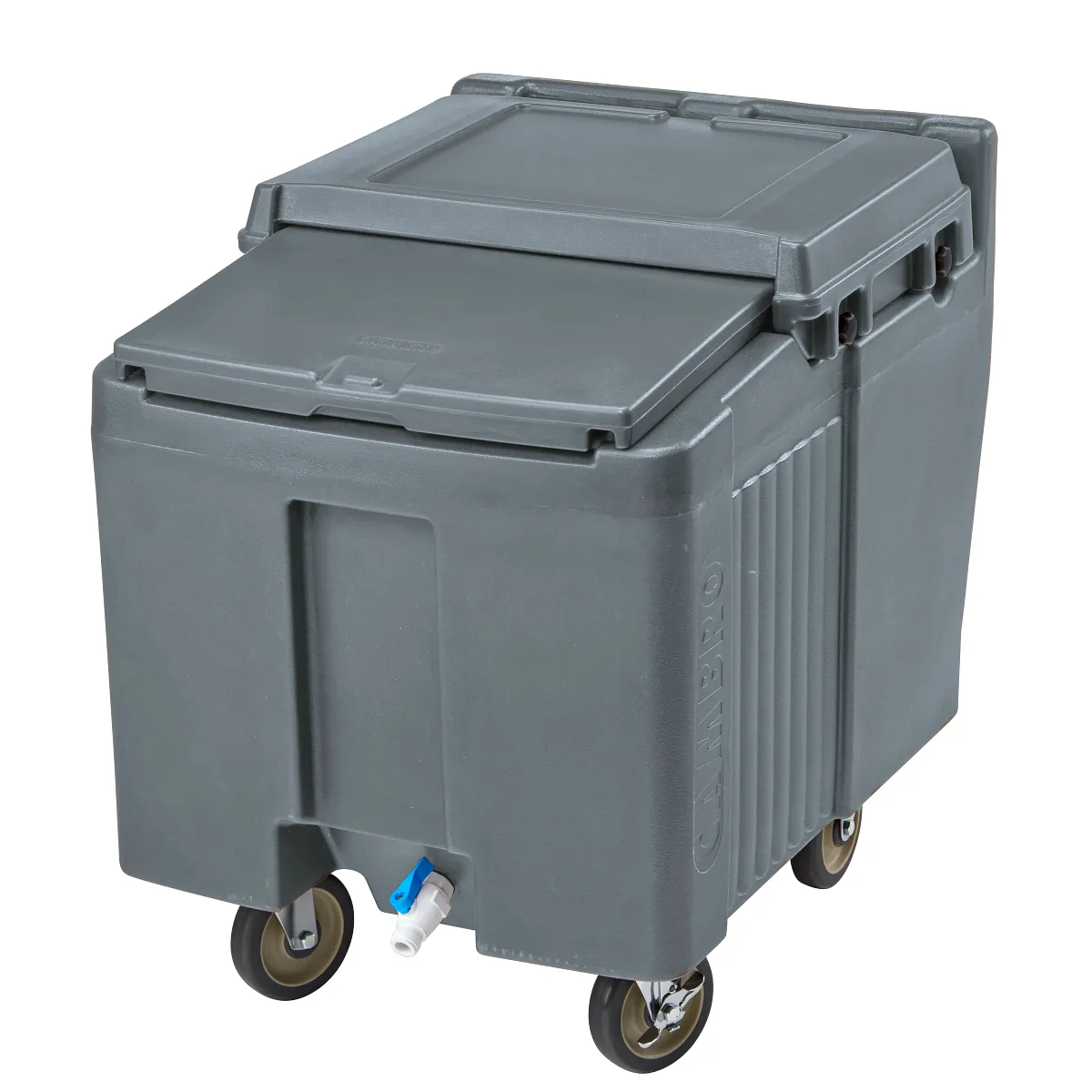Cambro ICS125L191 125 lb SlidingLid ice caddy granite gray