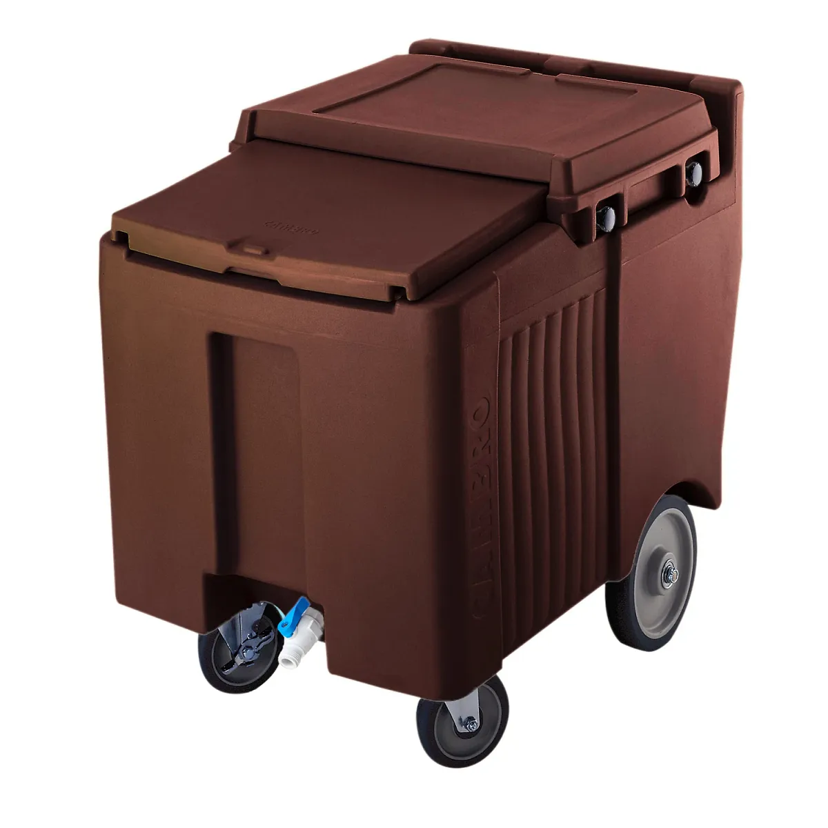 Cambro ICS125LB131 125 lb SlidingLid ice caddy dark brown