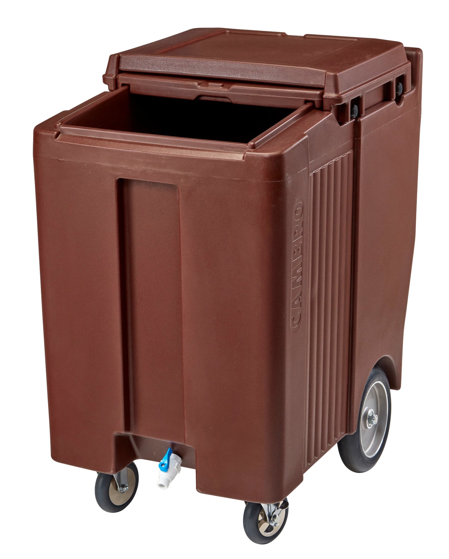 Cambro ICS200TB131 200 lb SlidingLid ice caddy dark brown