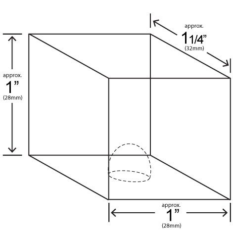Square cube ice piece dimensions produced by the Hoshizaki IM-200BAK