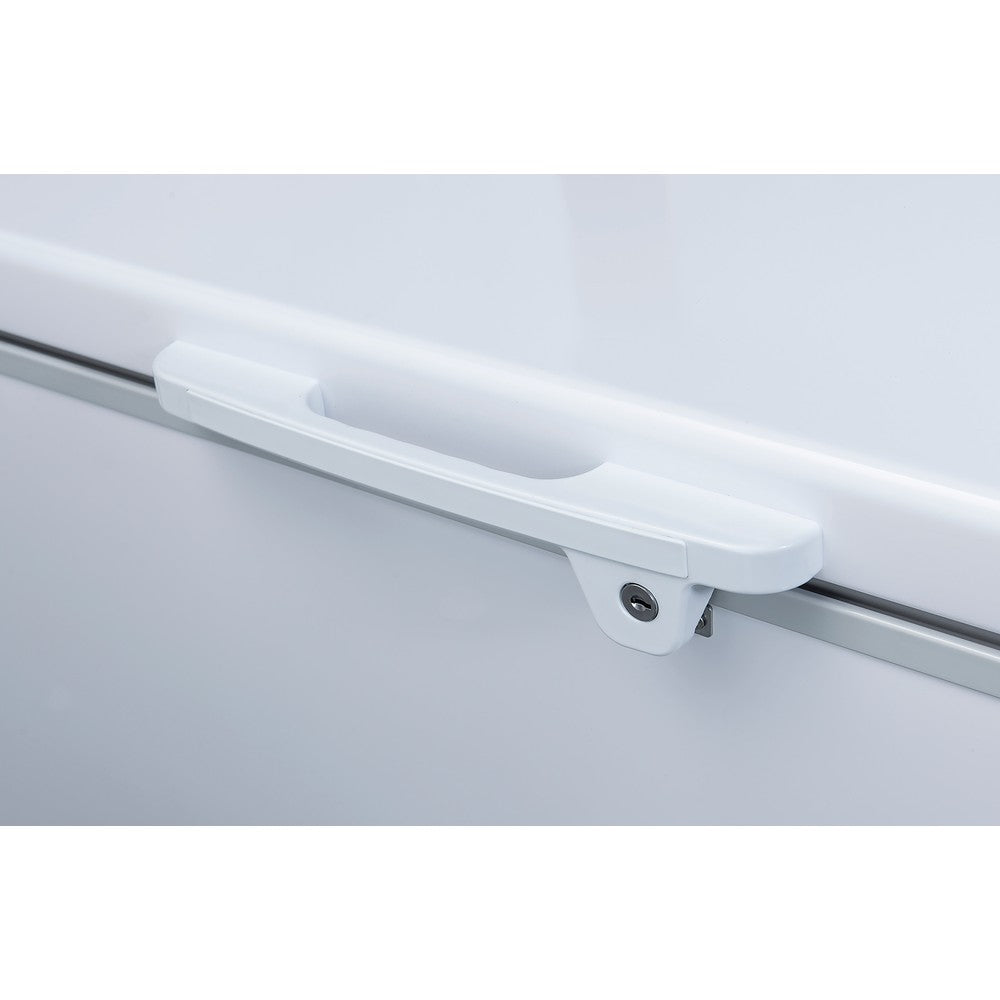 Dukers BD/BG-620 chest freezer lid lock and control detail