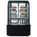 Dukers DDM36R-CB bakery display case interior with three shelves and LED lighting