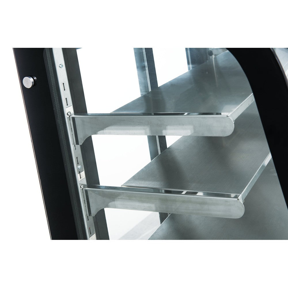 Dukers DDM60R-CB cake showcase interior with three shelves and LED lighting
