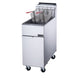 Dukers DCF4-LPG liquid propane floor fryer with 4 tube burners, stainless steel