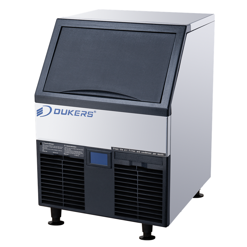 Dukers DIM-150 ice machine full-size cube ice detail