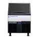 Dukers DIM-150 ice machine with bin door open showing ice storage