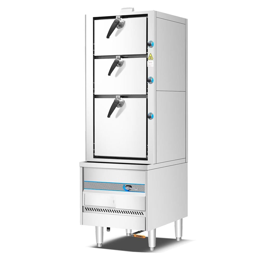 DCSC24 steam cabinet with a chamber door open showing the steaming compartment interior