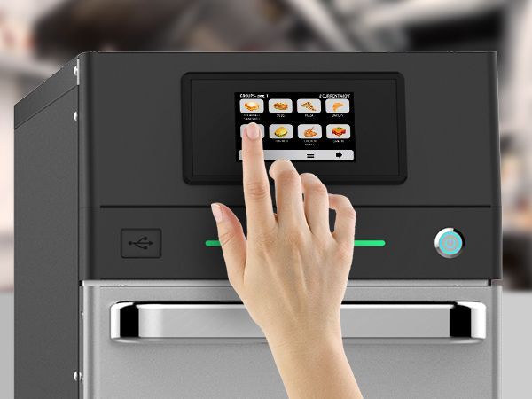 Pratica Fit speed oven touchscreen recipe control panel