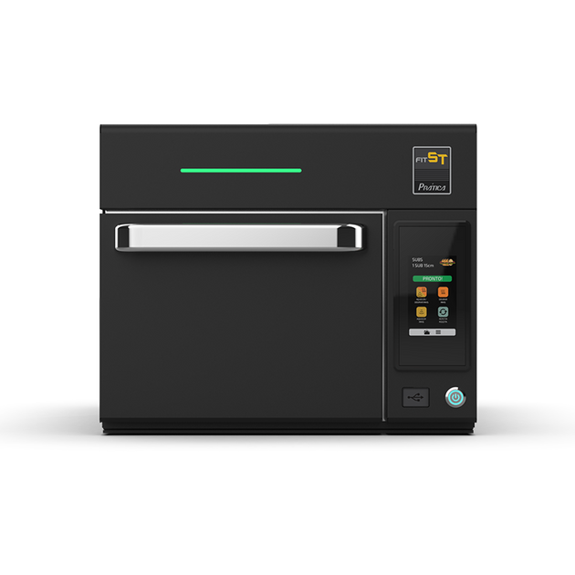 Pratica Fit ST ventless high-speed oven in black, front view