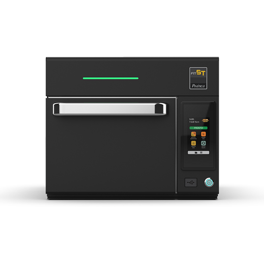 Pratica Fit ST speed oven in black, front view