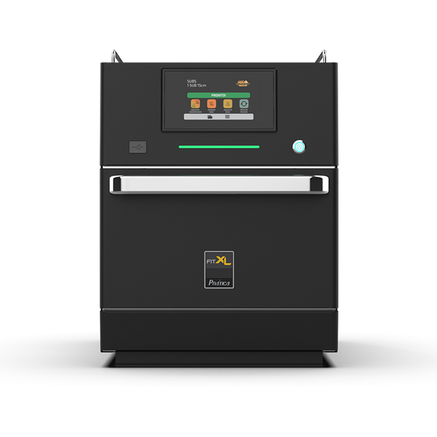 Pratica Fit XL ventless high-speed oven in black, front view