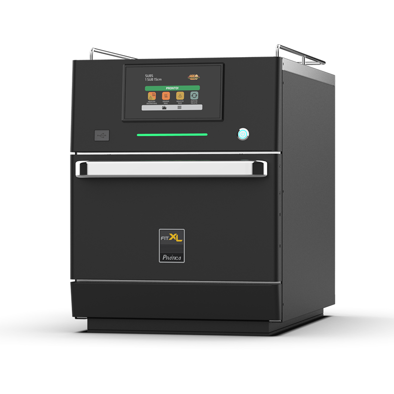 Pratica Fit XL speed oven in black, left side view