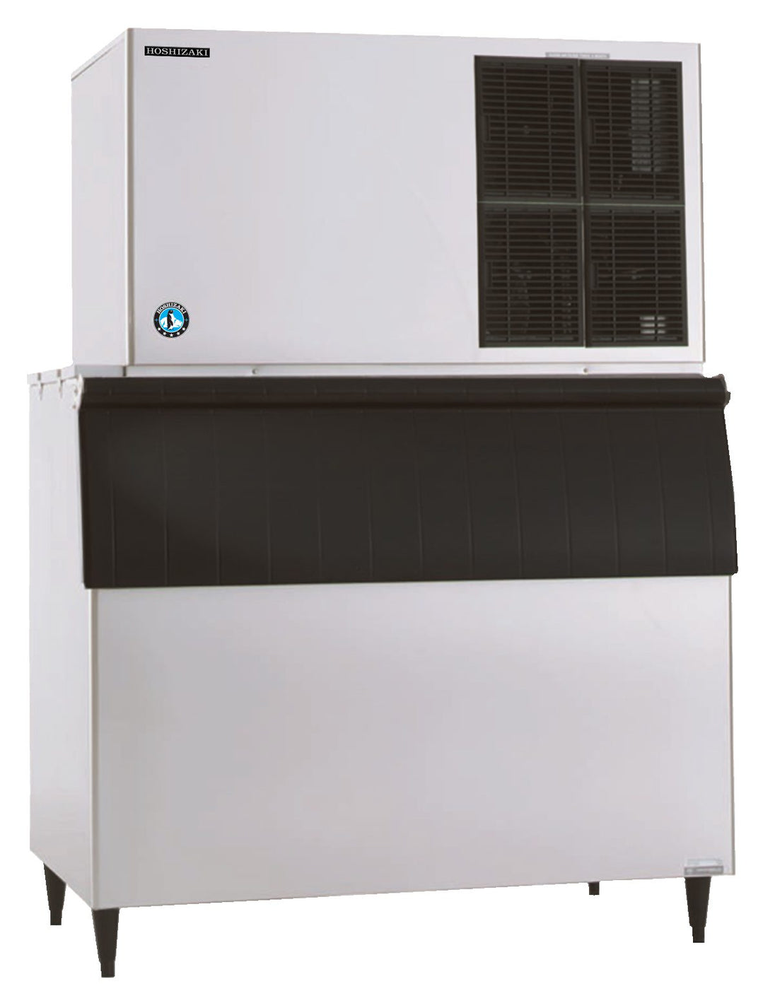 Hoshizaki KM-1301SAJ crescent cube ice machine on a B-900 storage bin