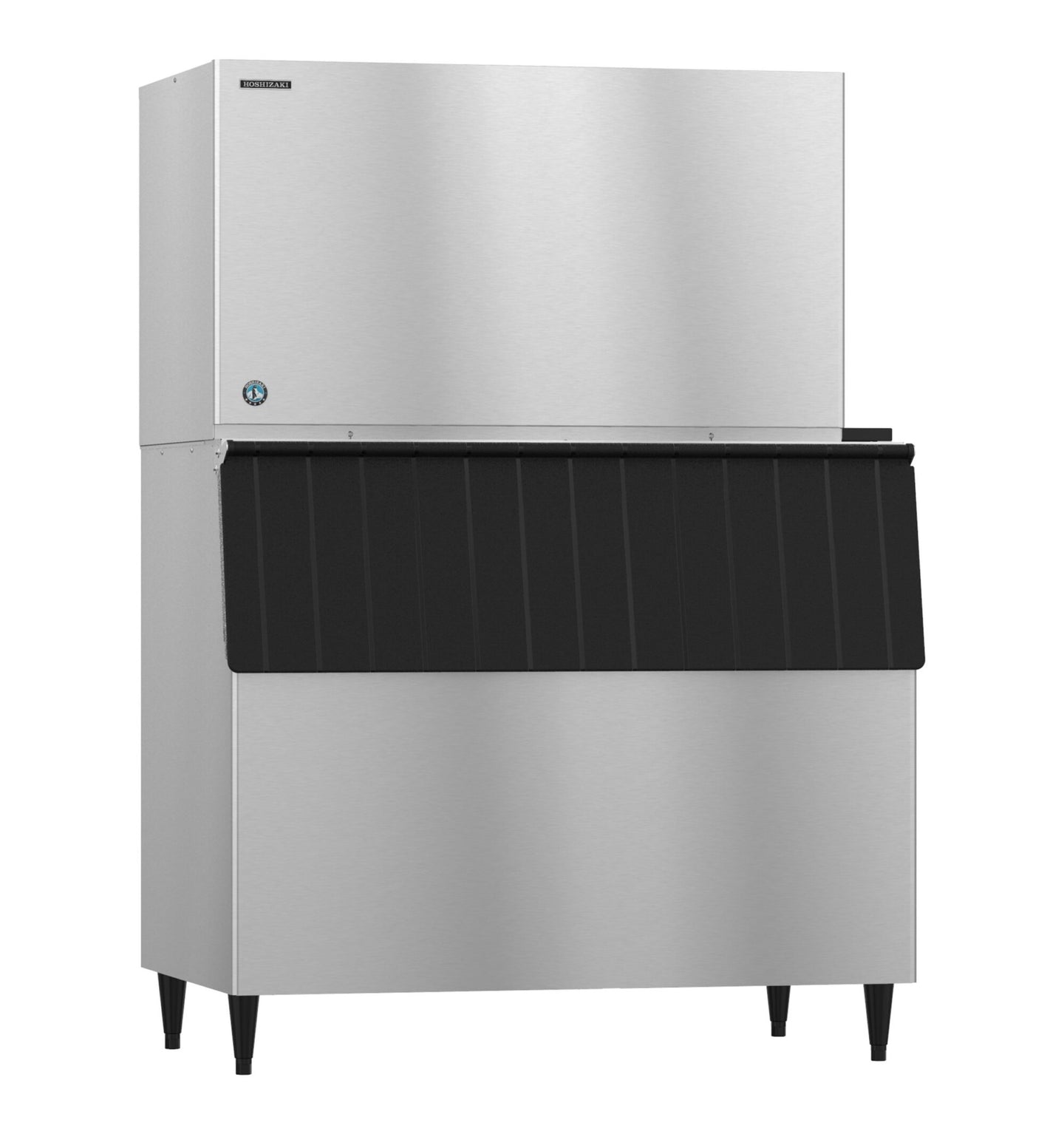 Hoshizaki KM-1301SRJZ3 crescent cube ice machine on a B-900SF storage bin