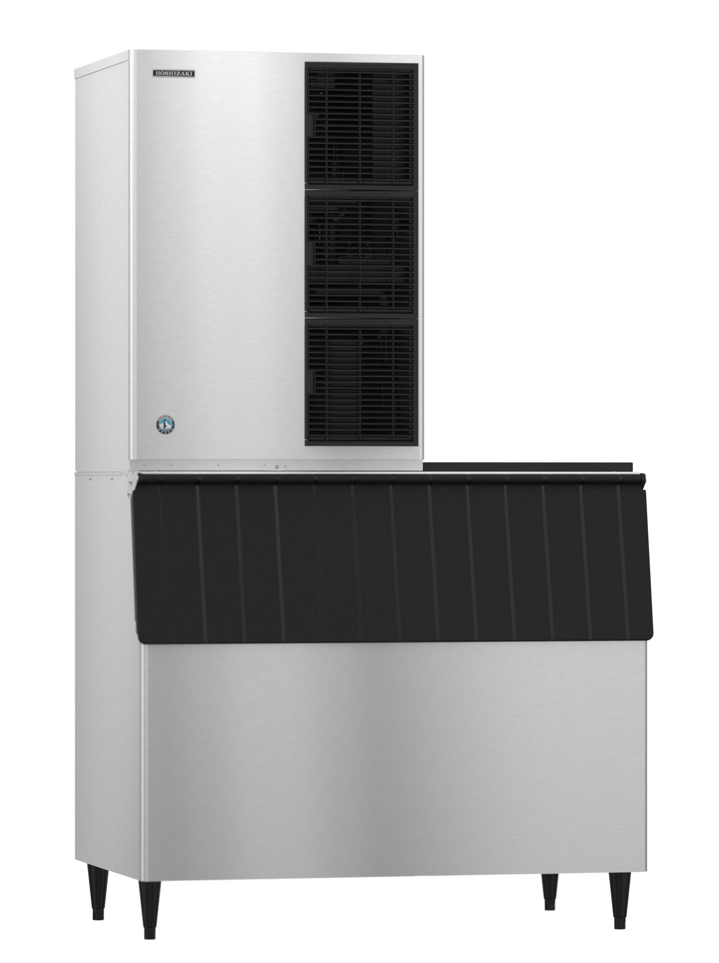 Hoshizaki KM-1340MAJ crescent cube ice machine on a B-900SF storage bin