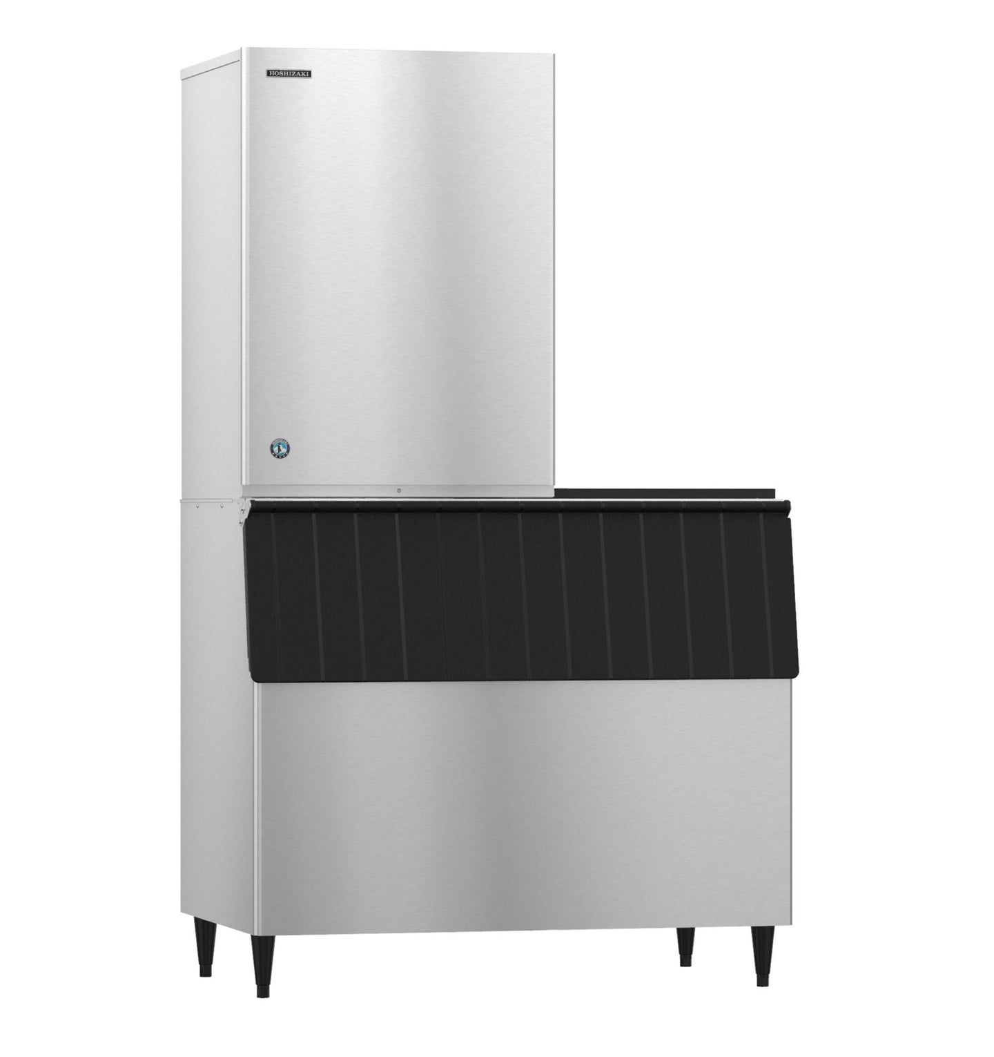 Hoshizaki KM-1601MRJZ crescent cube ice machine on a B-900SF storage bin