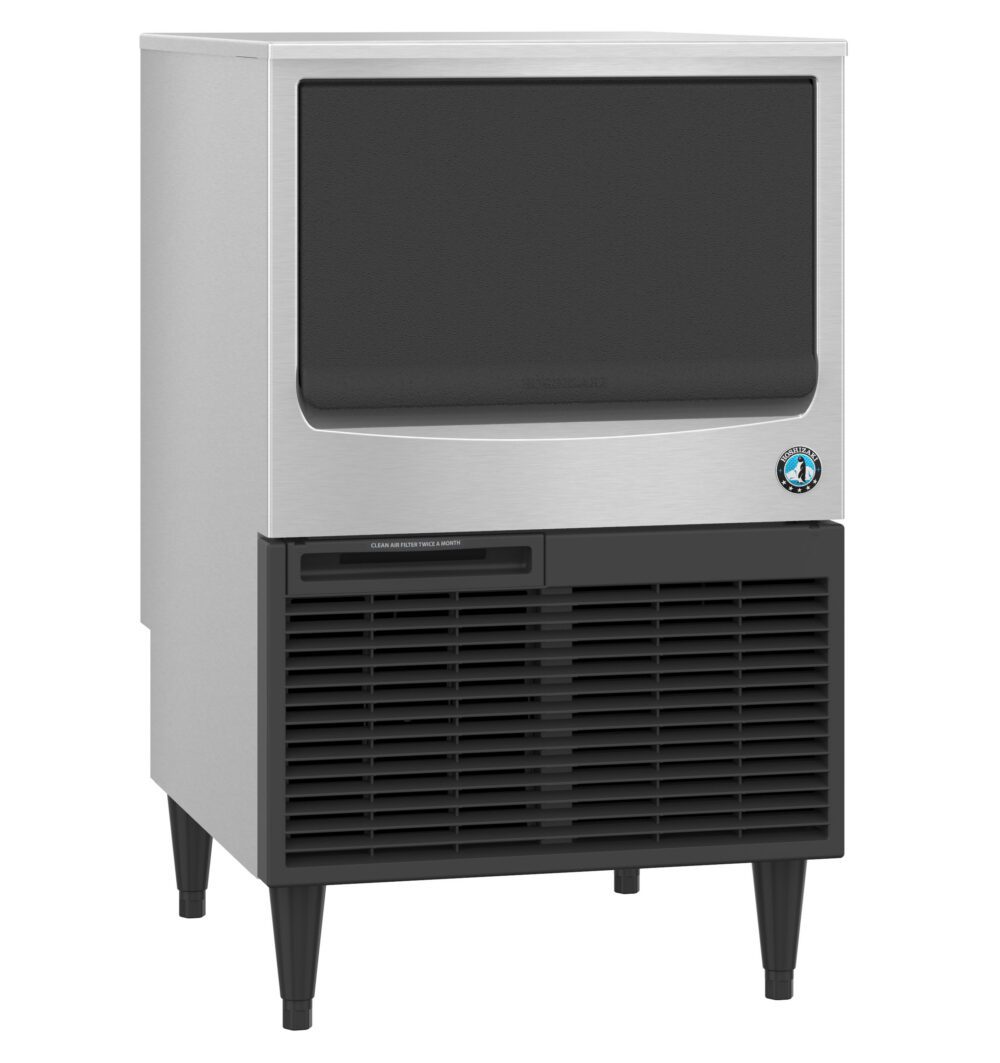 Hoshizaki KM-161BAK air-cooled crescent cube ice maker with 78 lb storage bin