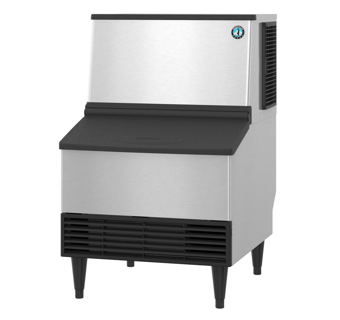 Hoshizaki KM-231BAJ ice maker with bin, left side view