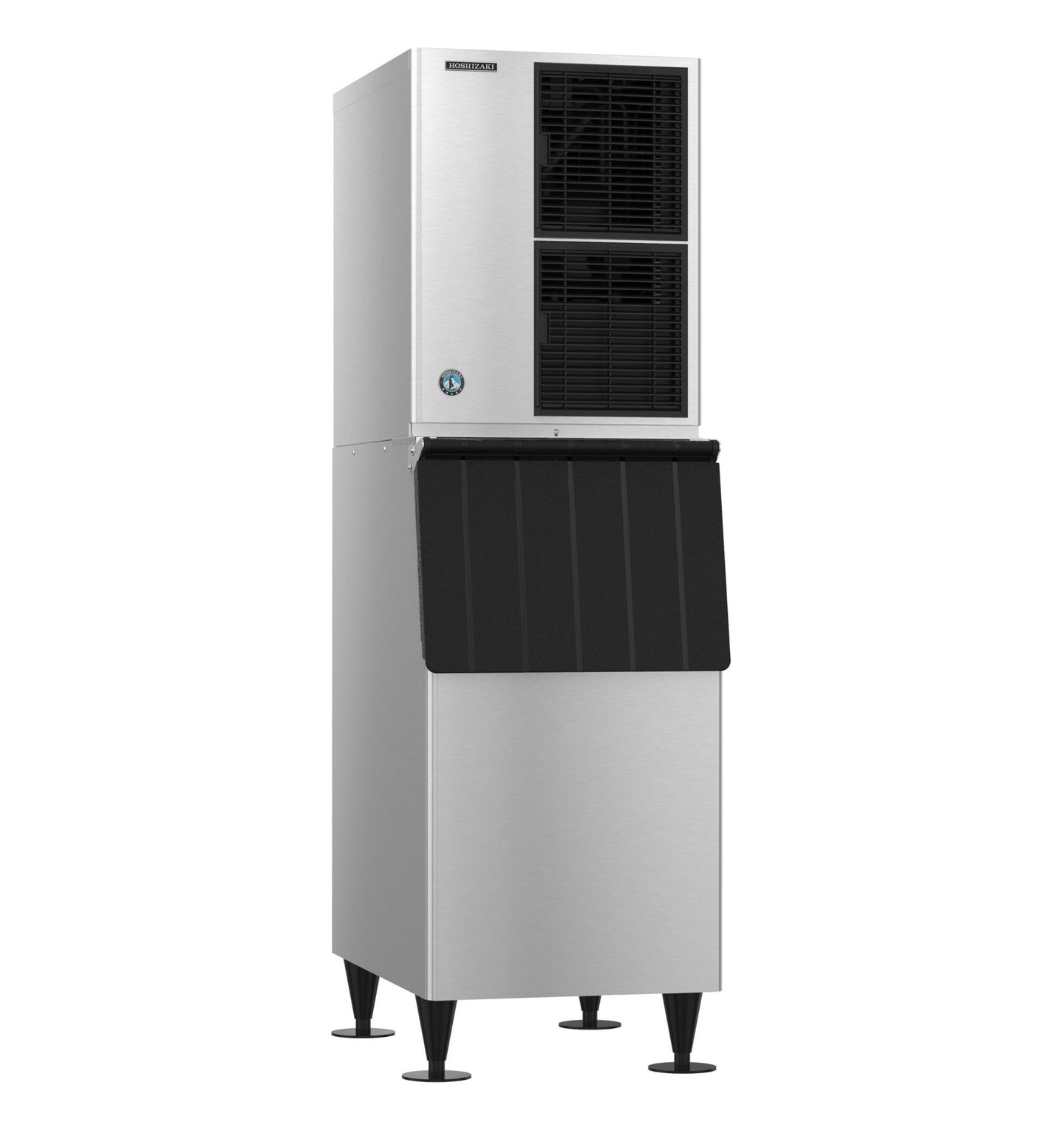 Hoshizaki KM-322MAK ice machine head shown on a B-300SF storage bin