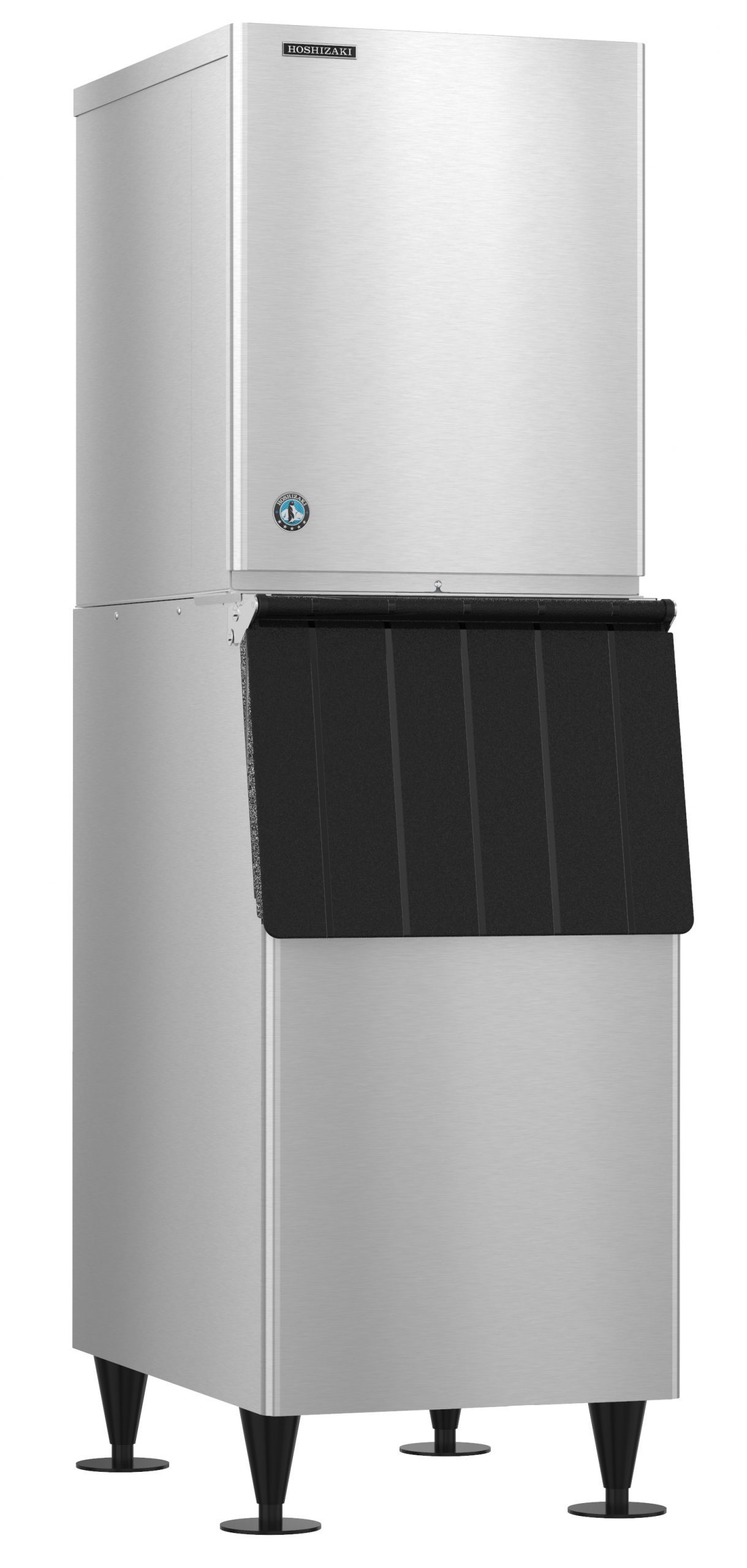 Hoshizaki KM-350MWJ ice machine head shown on a B-300SF storage bin