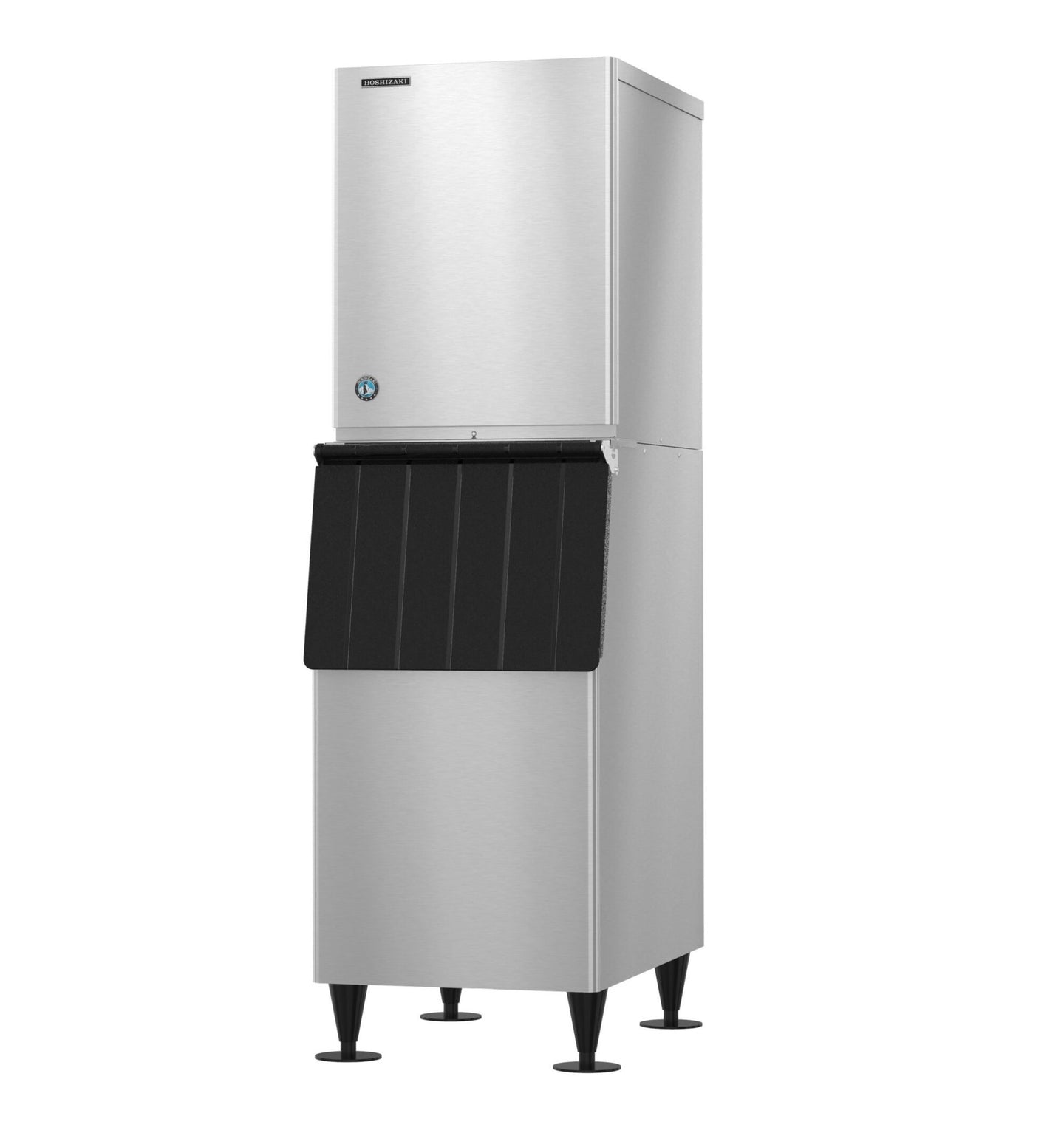 Hoshizaki KM-520MRJZ ice machine head on a B-300SF bin, left side view