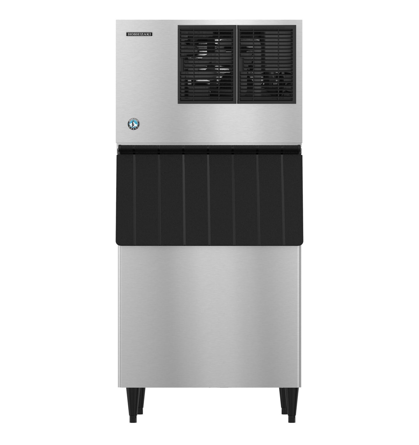 Hoshizaki KM-530MAK ice machine head shown on a BD-500SF storage bin