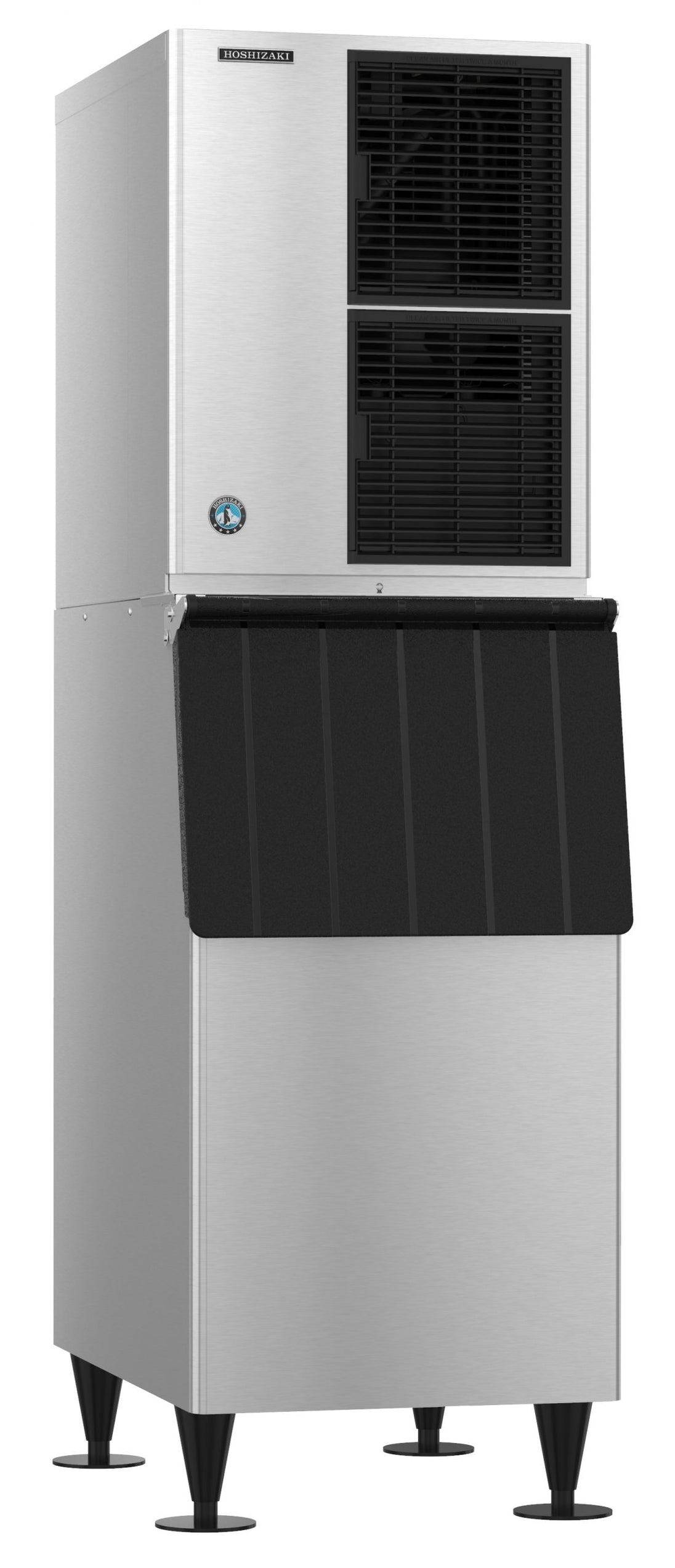 Hoshizaki KM-660MAJ ice machine head shown on a B-300SF storage bin
