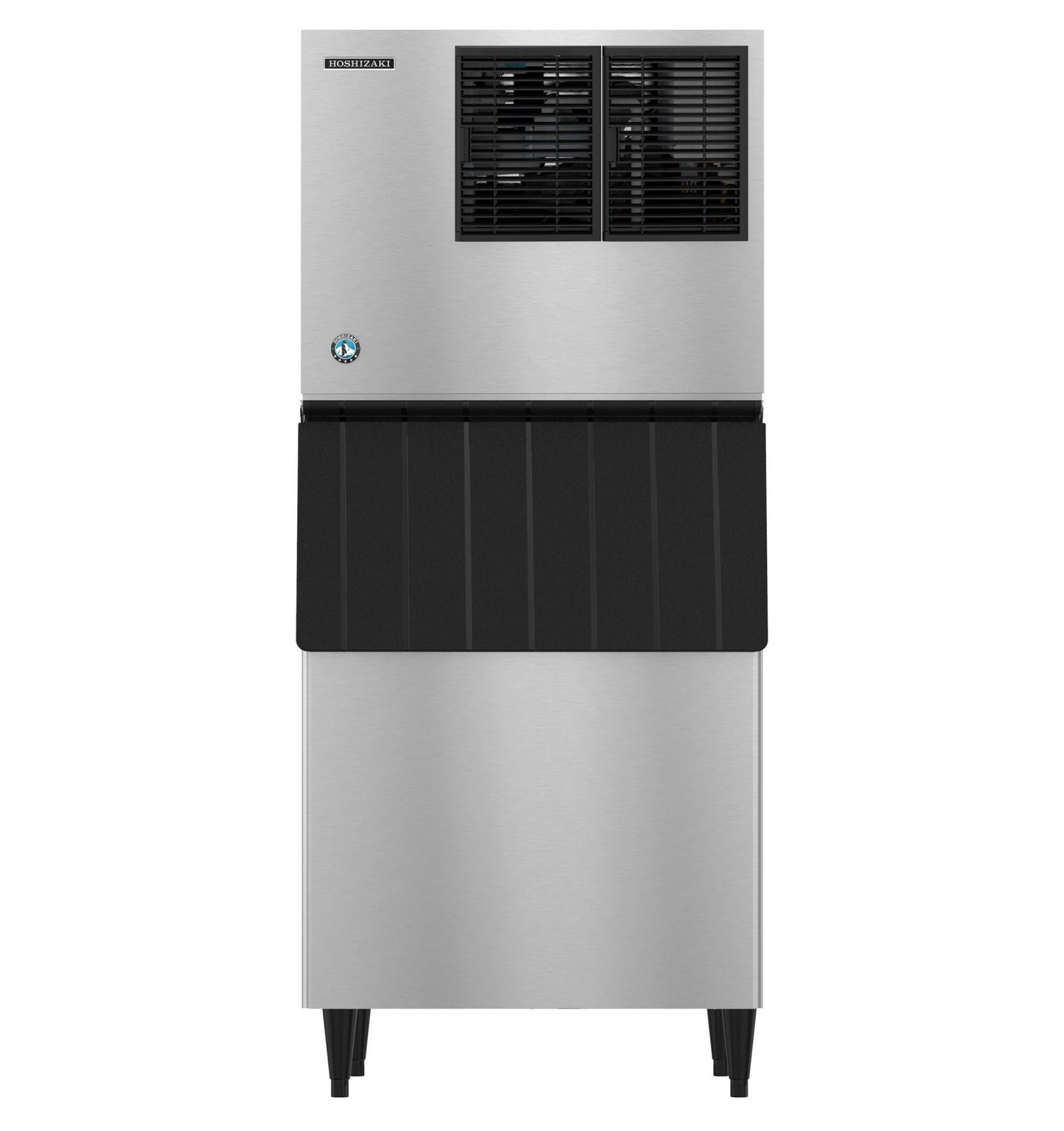 Hoshizaki KM-730MAK ice machine head shown on a BD-500SF storage bin