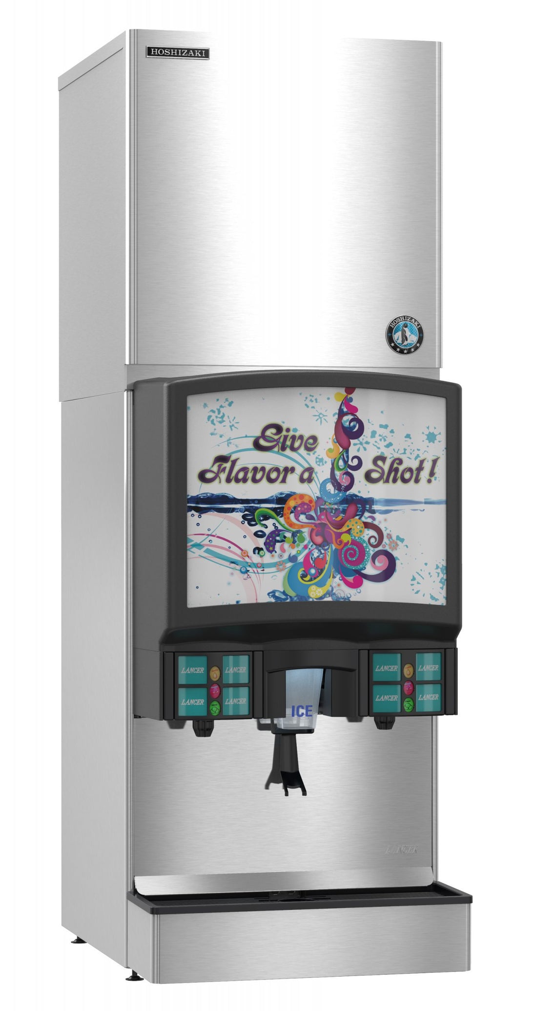 Hoshizaki KMD-410MAJ ice machine head shown with an FS-22 stand