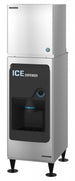 Hoshizaki KMD-410MWJ ice machine head shown on a DB-130H ice dispenser, left view
