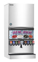 Hoshizaki KMS-1402MLJ ice machine head shown on a 30 inch storage bin