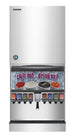 Hoshizaki KMS-2000MLJ ice machine head on a 30 inch storage bin, front view