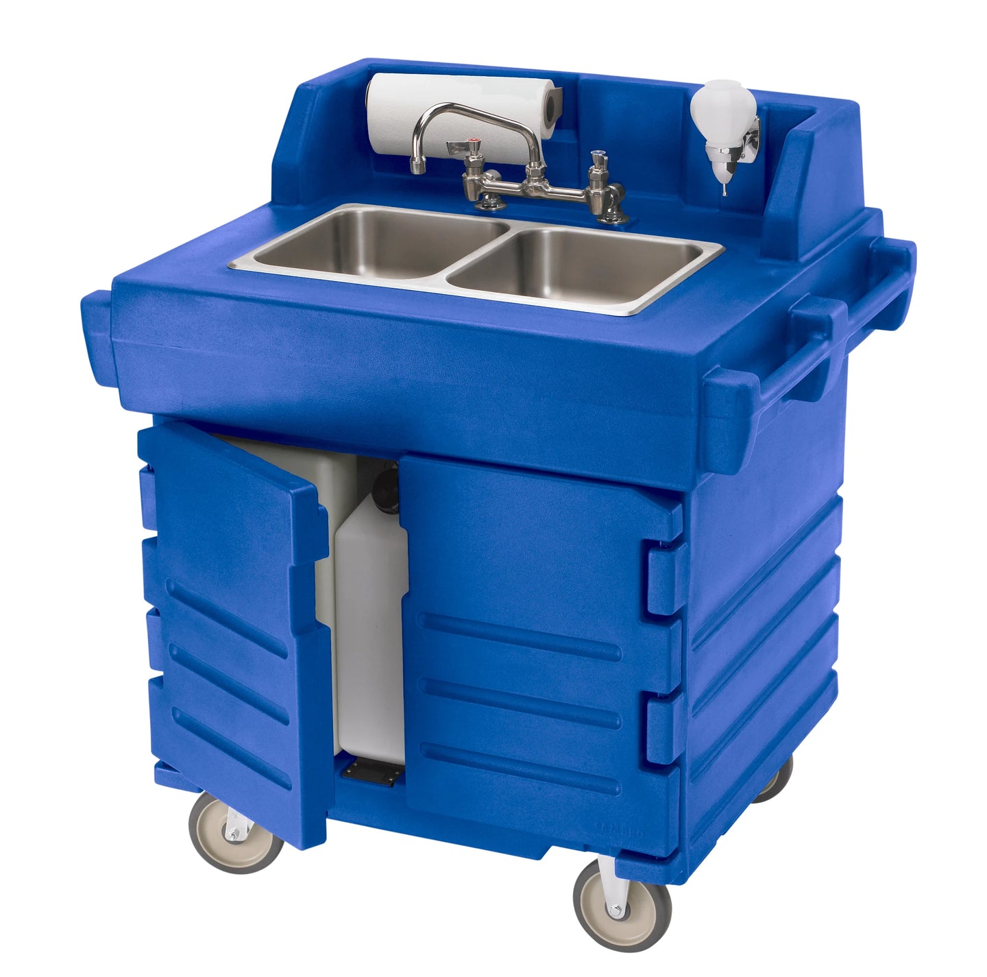 Cambro KSC402186 CamKiosk electric hand sink cart in Navy Blue