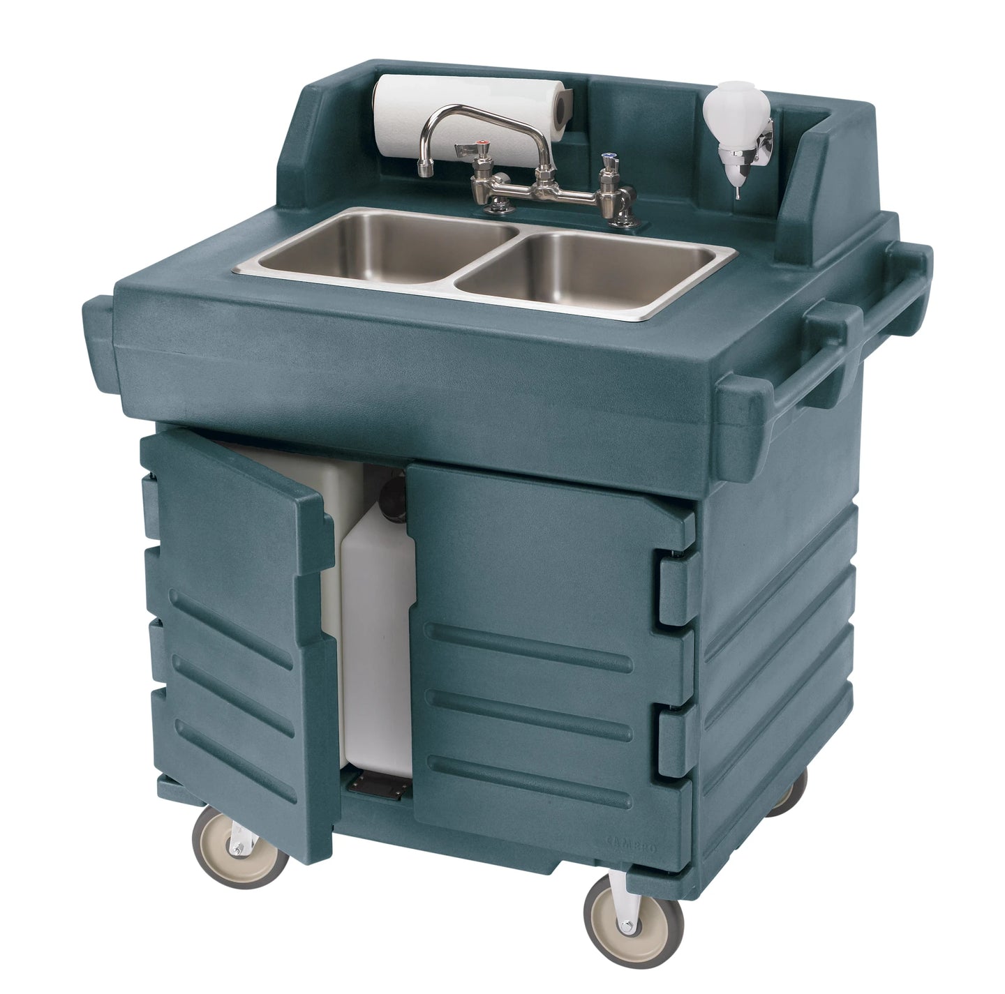 Cambro KSC402191 CamKiosk electric hand sink cart in Granite Gray