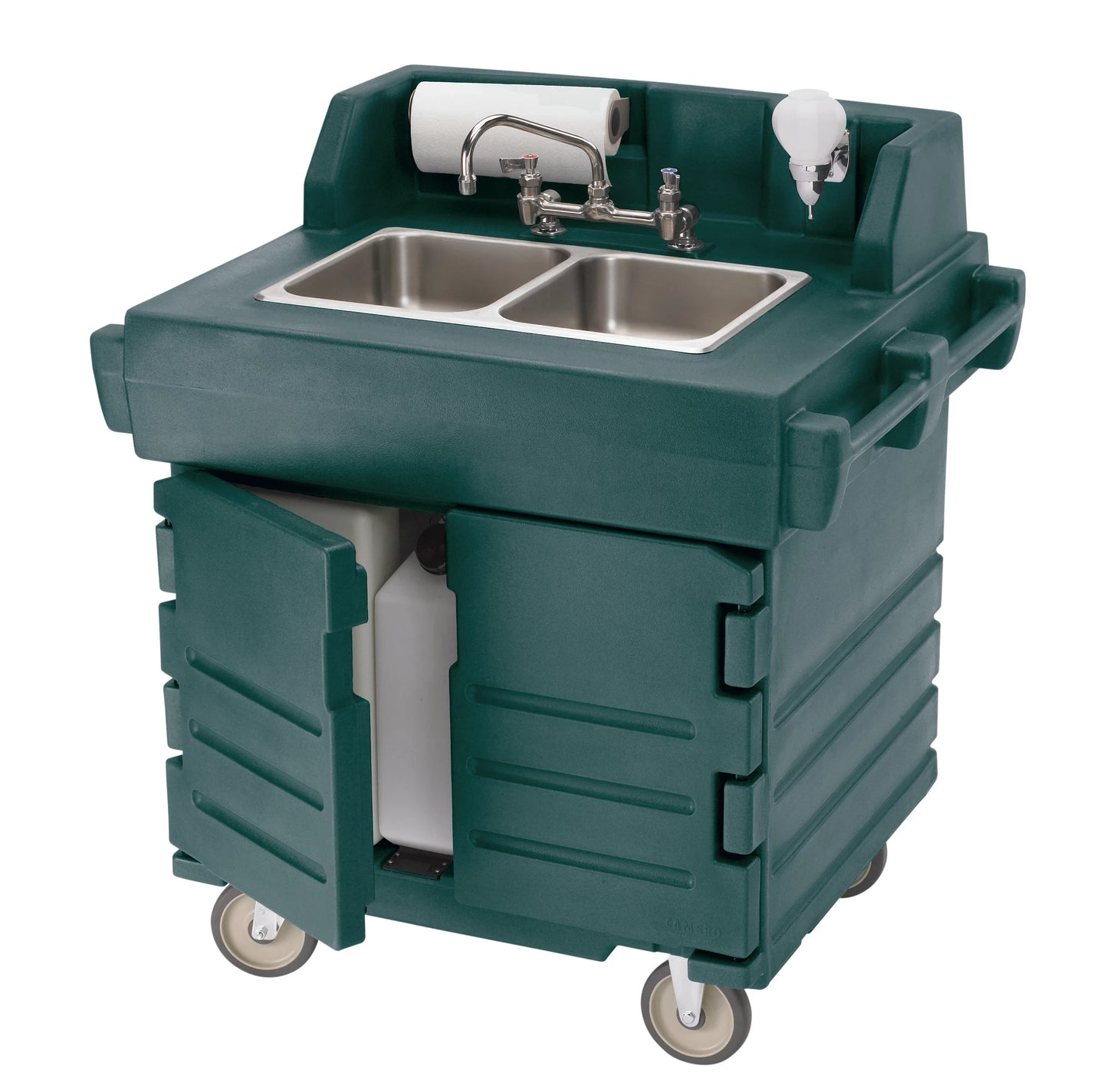 Cambro KSC402192 CamKiosk electric hand sink cart in Granite Green