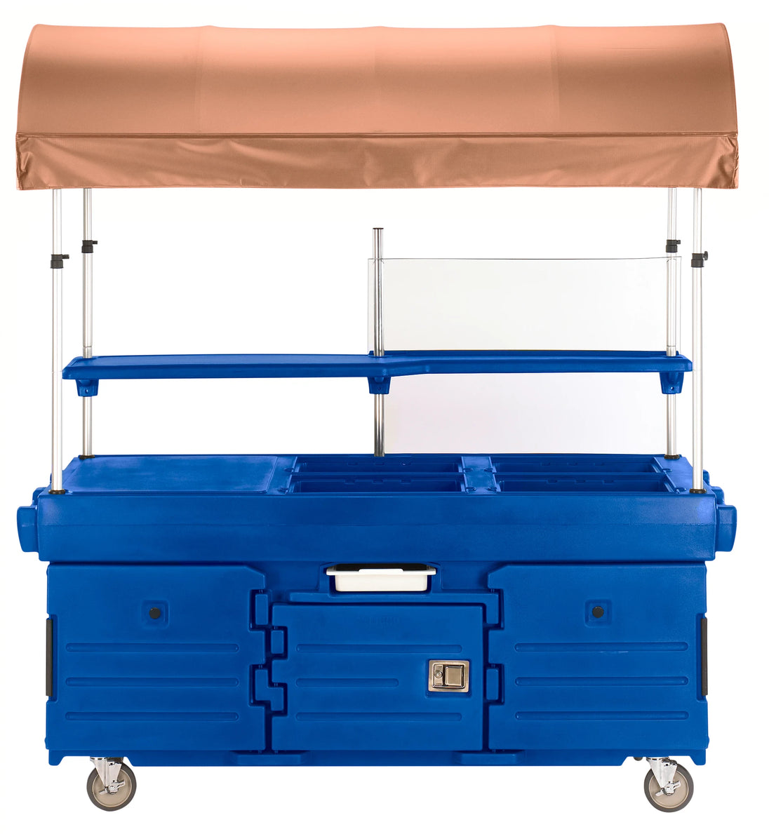 Cambro KVC854C186 CamKiosk vending cart with canopy Navy Blue