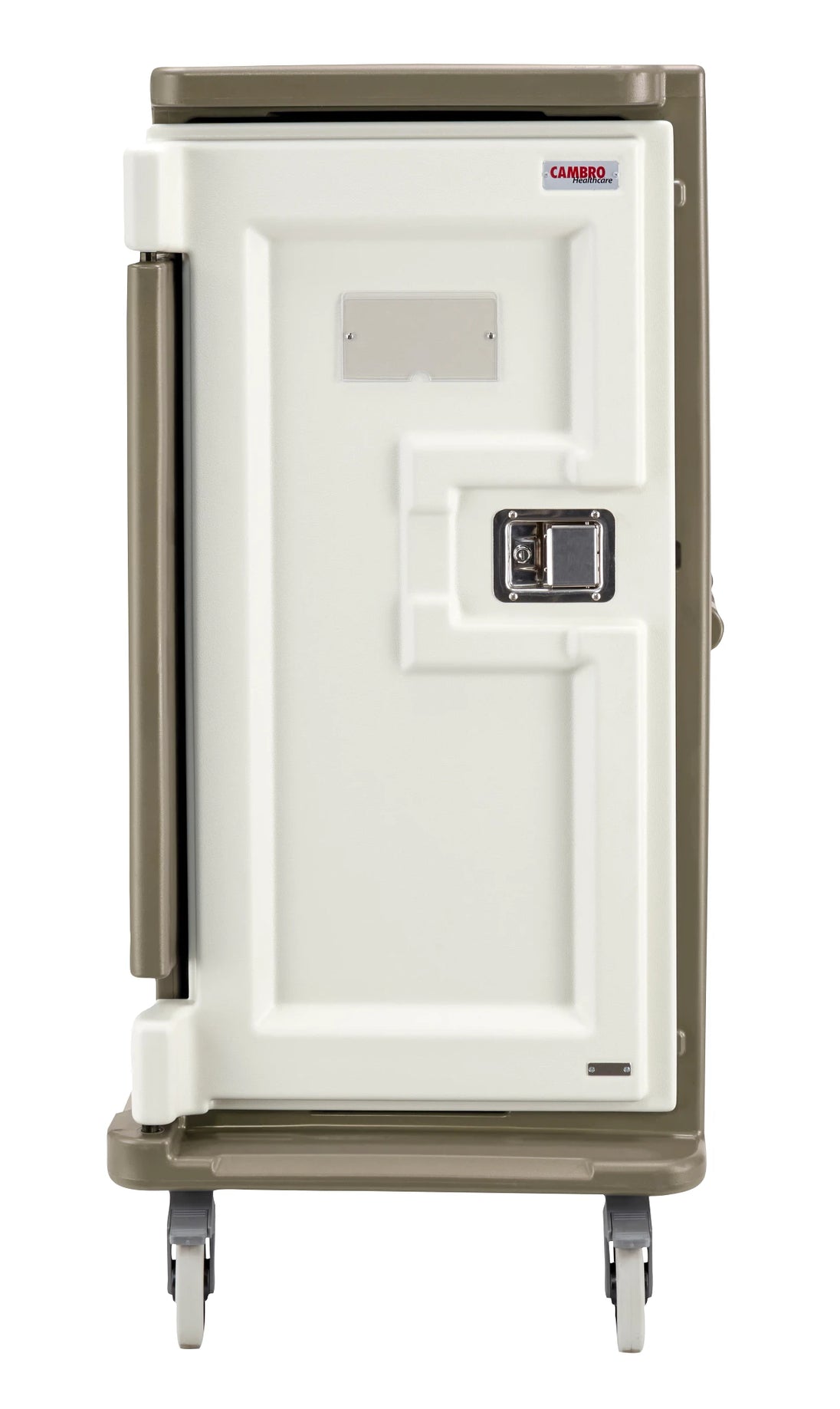Cambro MDC1520T16194 tall 16 tray meal delivery cart in Granite Sand