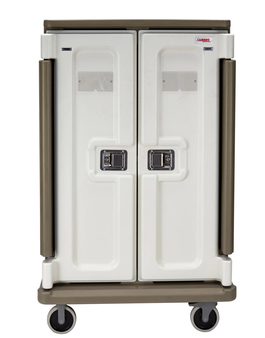 Cambro MDC1520T20194 tall 20 tray meal delivery cart in Granite Sand