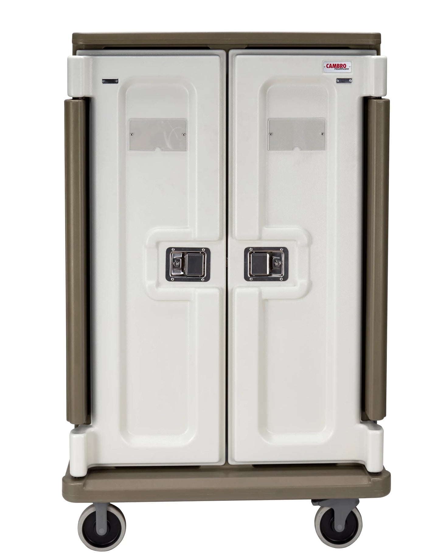 Cambro MDC1520T20194 tall 20 tray meal delivery cart in Granite Sand