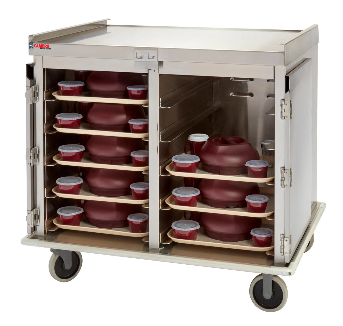 Cambro MDS1520S20000 stainless steel meal delivery cart for 15x20 inch trays