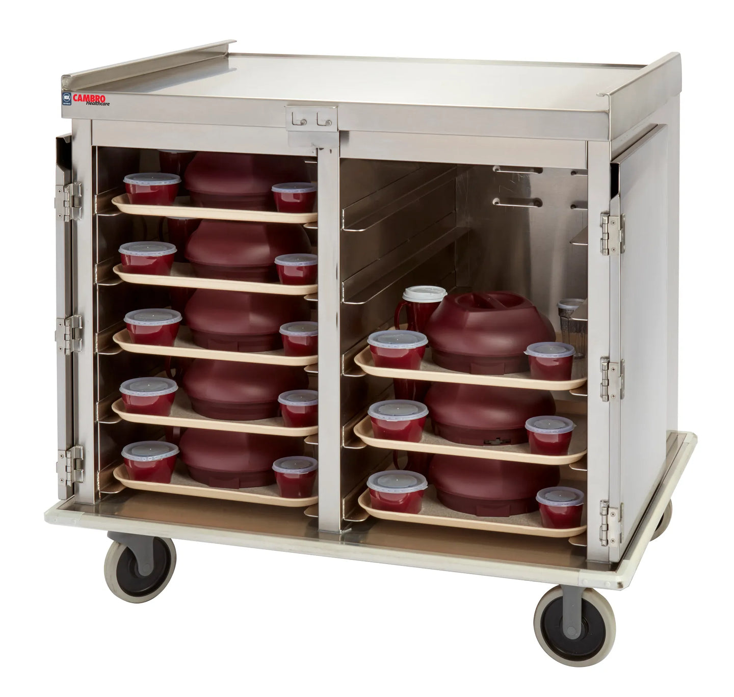 Cambro MDS1520S20000 stainless steel meal delivery cart for 15x20 inch trays