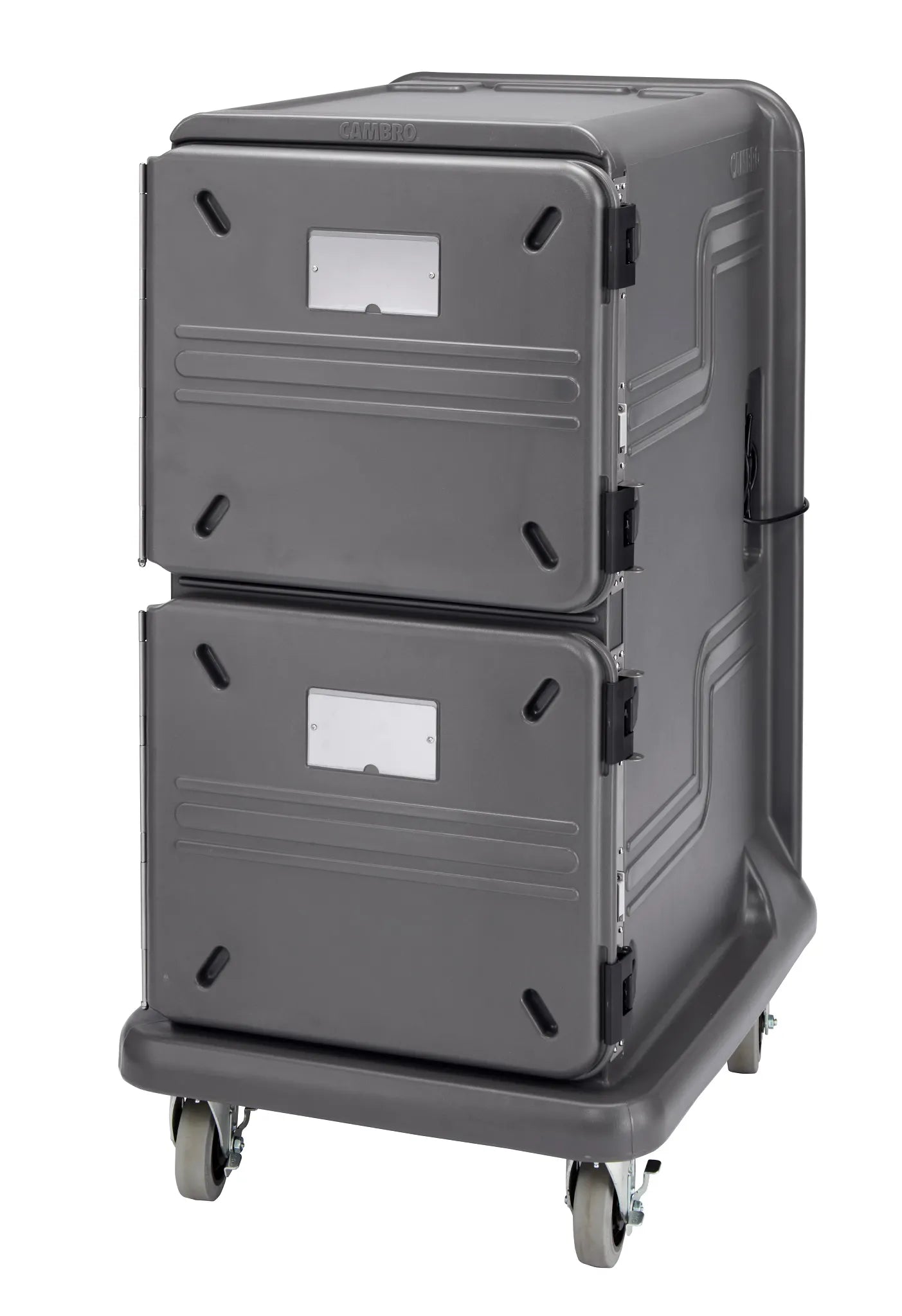 Cambro PCU1600CC615 Pro Cart Ultra 1600 pan carrier, 2 active cold compartments, charcoal gray