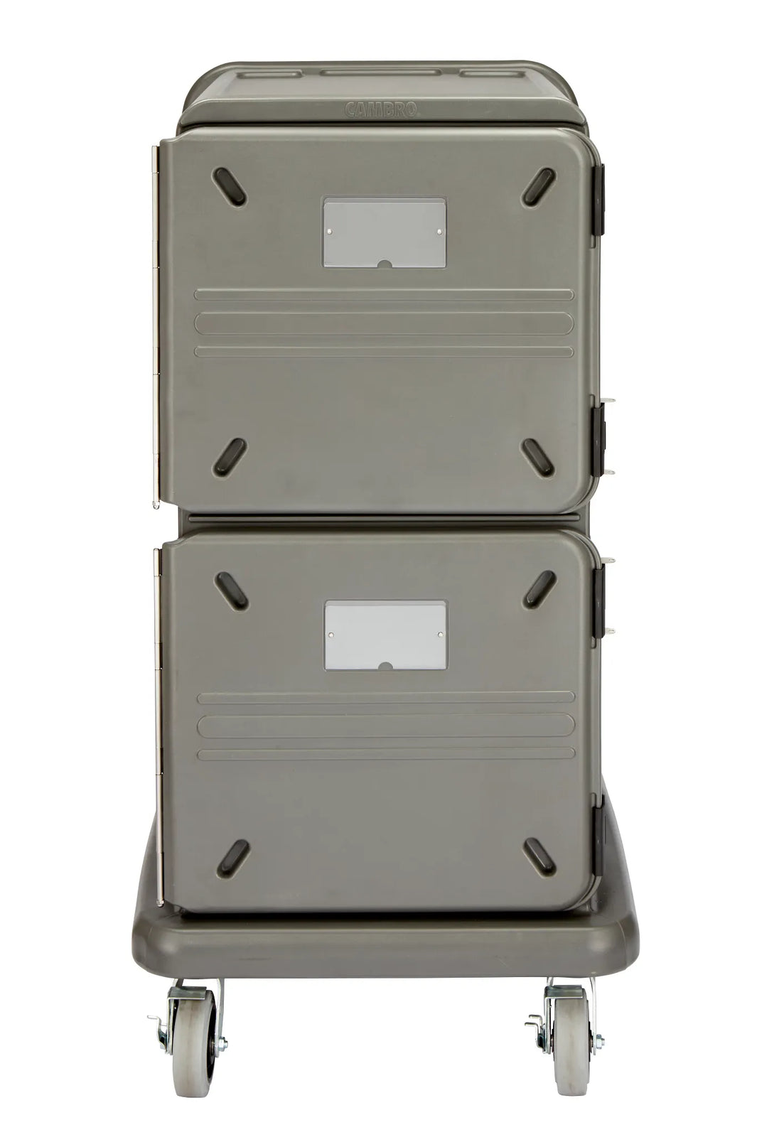 Cambro PCU1600PP615 Pro Cart Ultra 1600 pan carrier, 2 passive compartments, charcoal gray