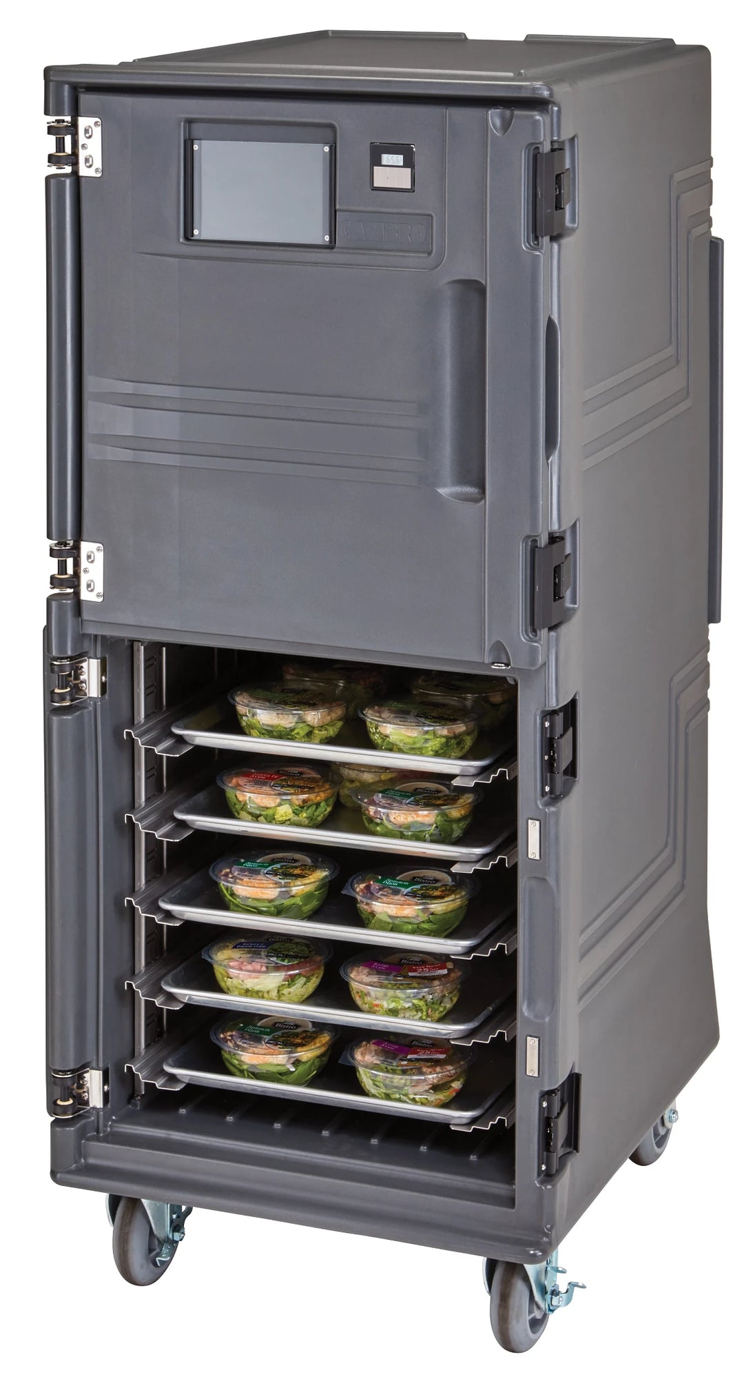 Cambro PCUCC2615 dual cold tall Pro Cart Ultra insulated food transport cart Charcoal Gray