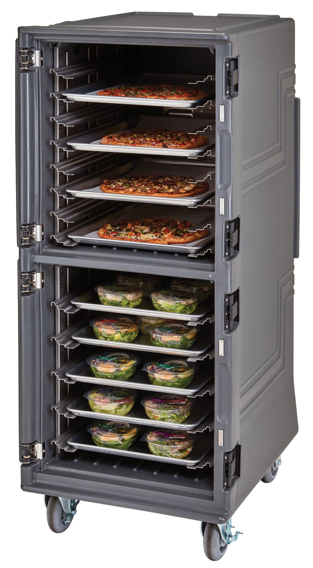 Cambro PCUHC615 hot cold tall Pro Cart Ultra insulated food transport cart Charcoal Gray
