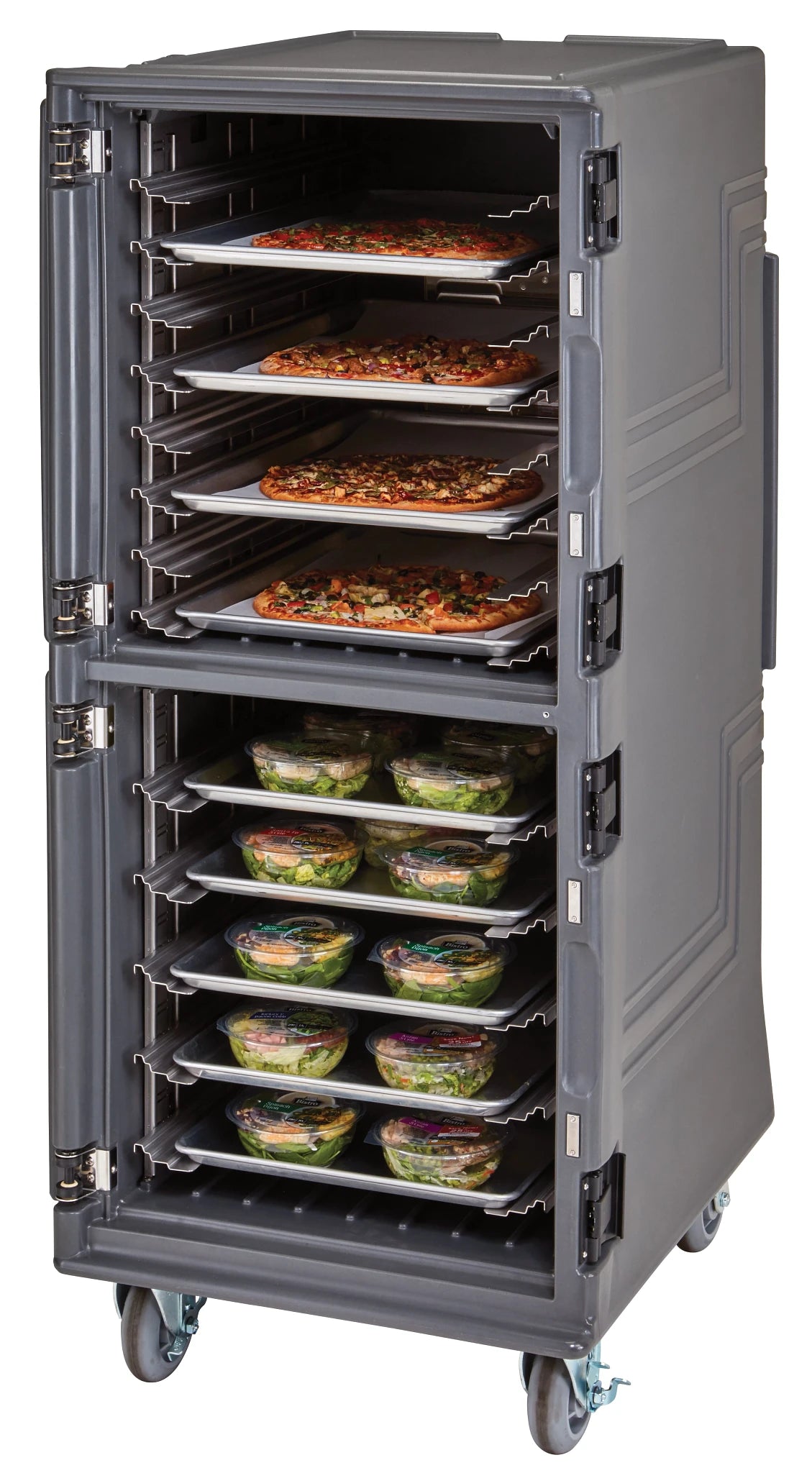Cambro PCUHC615 hot cold tall Pro Cart Ultra insulated food transport cart Charcoal Gray